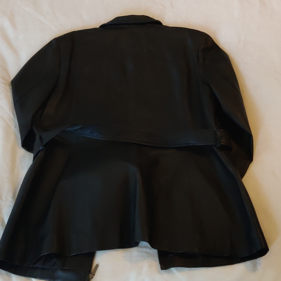 Worthington Black Leather Woman's Coat - Picture 7 of 8